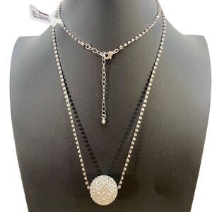 Glittery Rhinestone Ball on Long Rhinestone Chain.